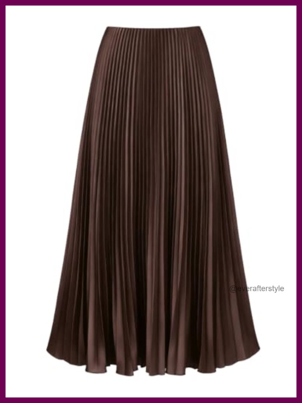 Pleated Satin Maxi Skirt High Waisted A-Line Long Skirt